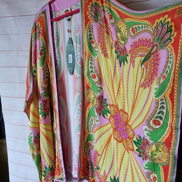 Farm Rio Beach Toucans Scarf Kimono Beach Cover Multi Size Small Eco-Friendly - Picture 11 of 16